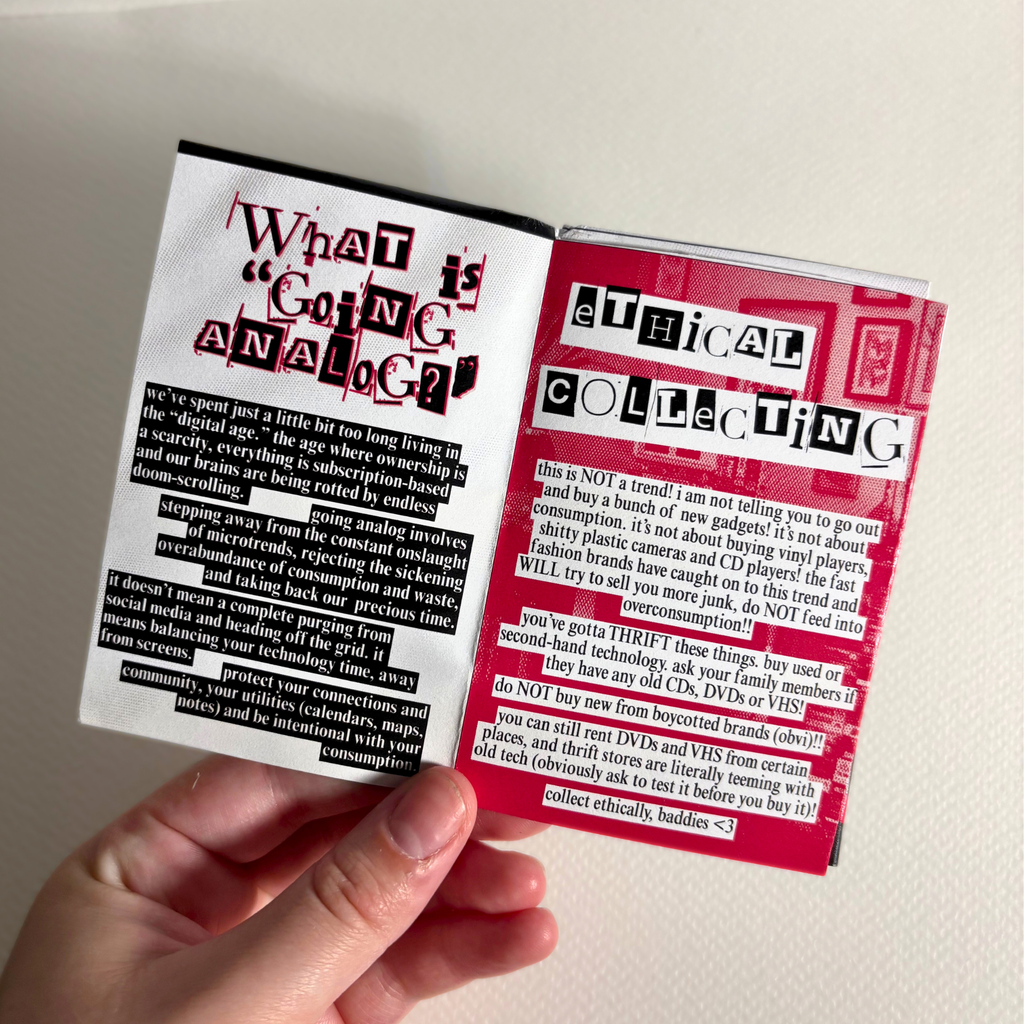 "going analog" zine