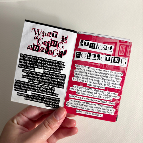 "going analog" zine