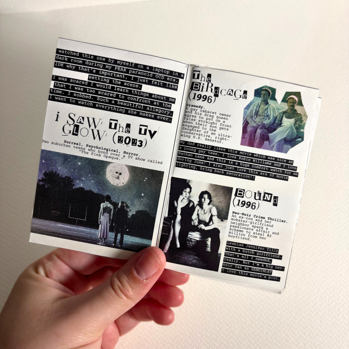 "my fav queer movies" zine