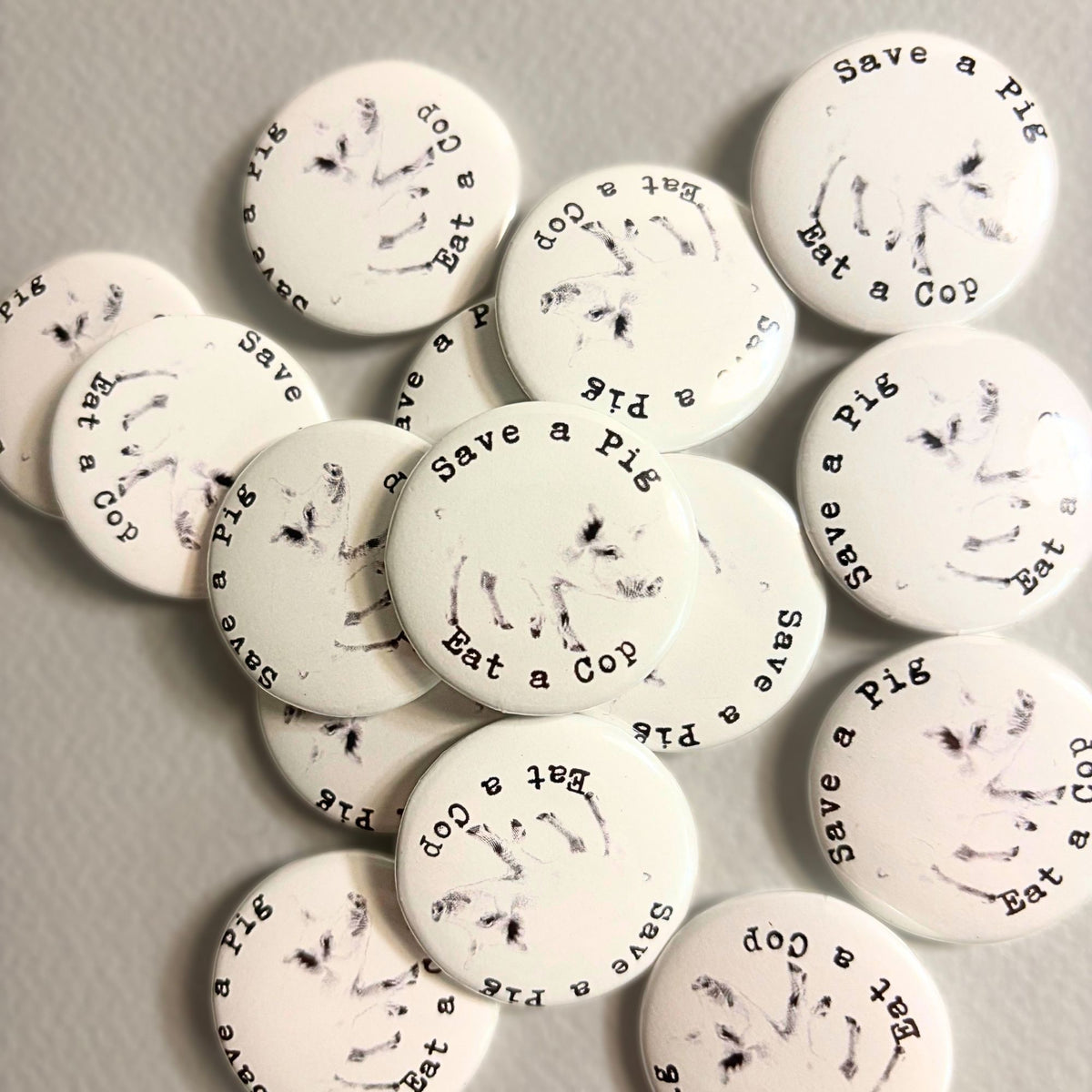 save a pig, eat a cop pin