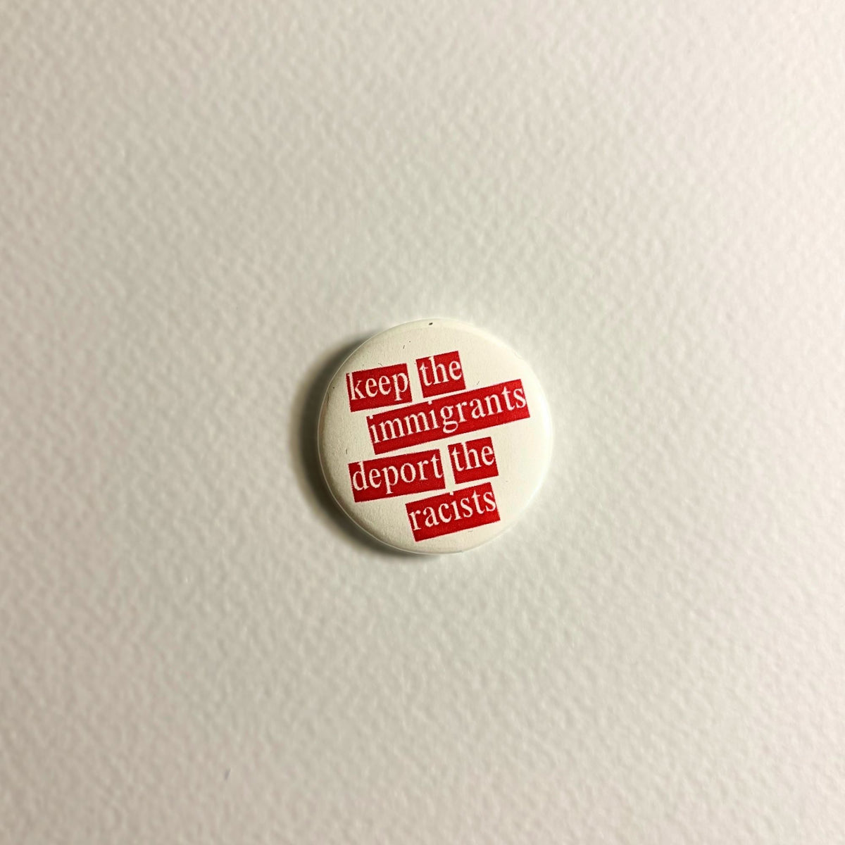 keep the immigrants, deport the racists pin