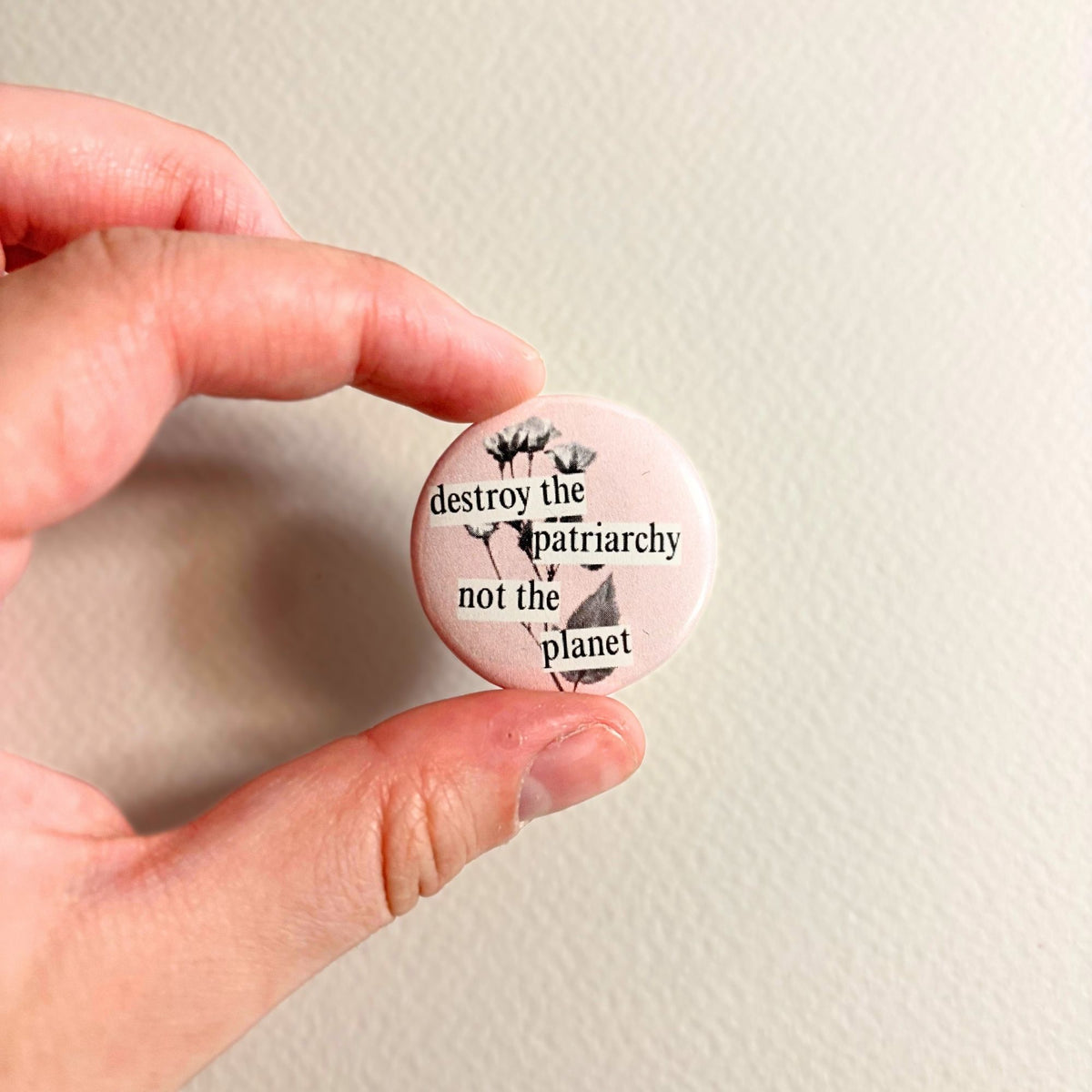 destroy the patriarchy, not the planet pin