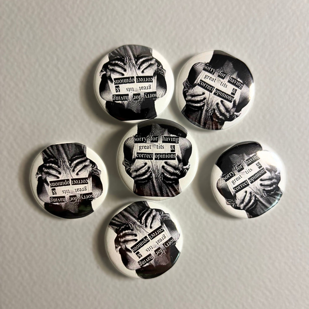 "sorry for having great tits and correct opinions" pin