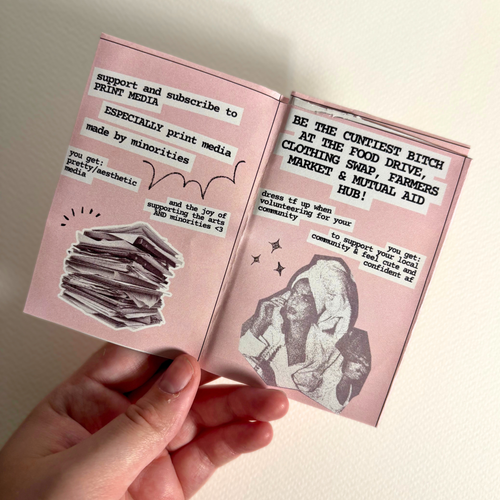 "how to love yourself under a fascist regime" zine