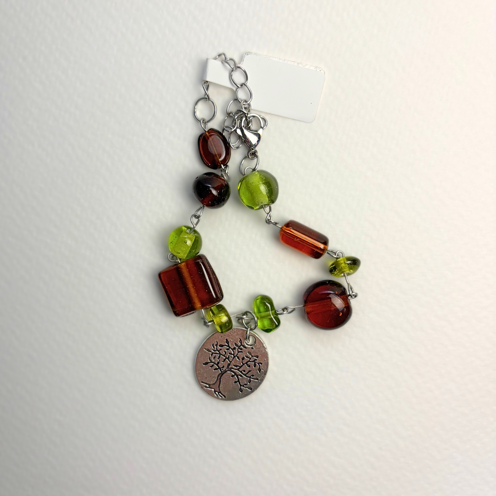earthy tree pendant bracelet