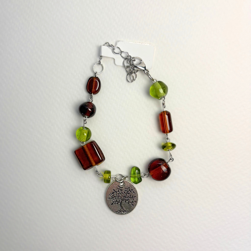 earthy tree pendant bracelet